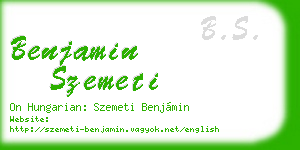 benjamin szemeti business card